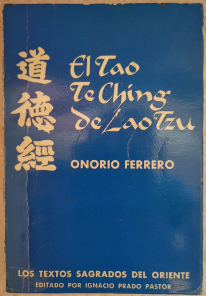 Tian Shuis exemplar av Dao De Jing, översatt av Onorio Ferrero 1972. Den filosofiska startpunkten för sökandet efter asiatiska rötter och akupunkturtradition.